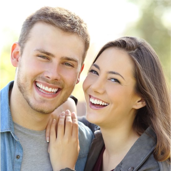 happy couple nice teeth