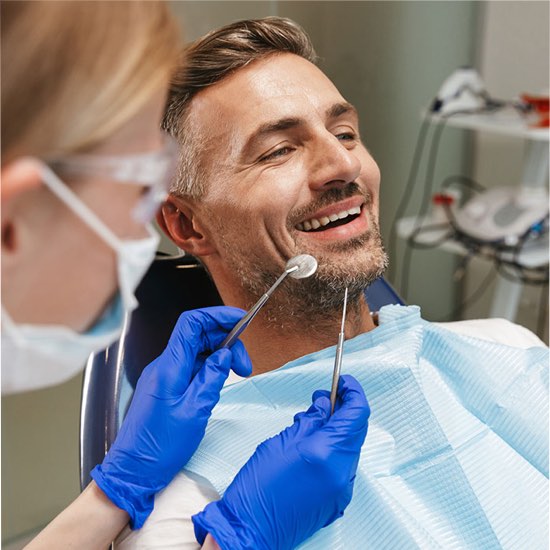 patient at the dentist