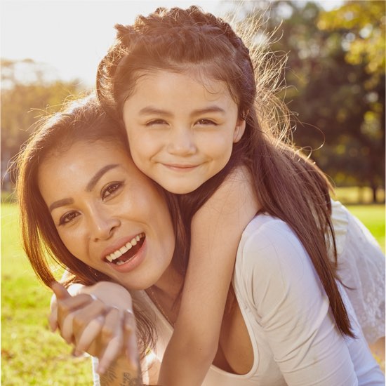 mother daughter in park